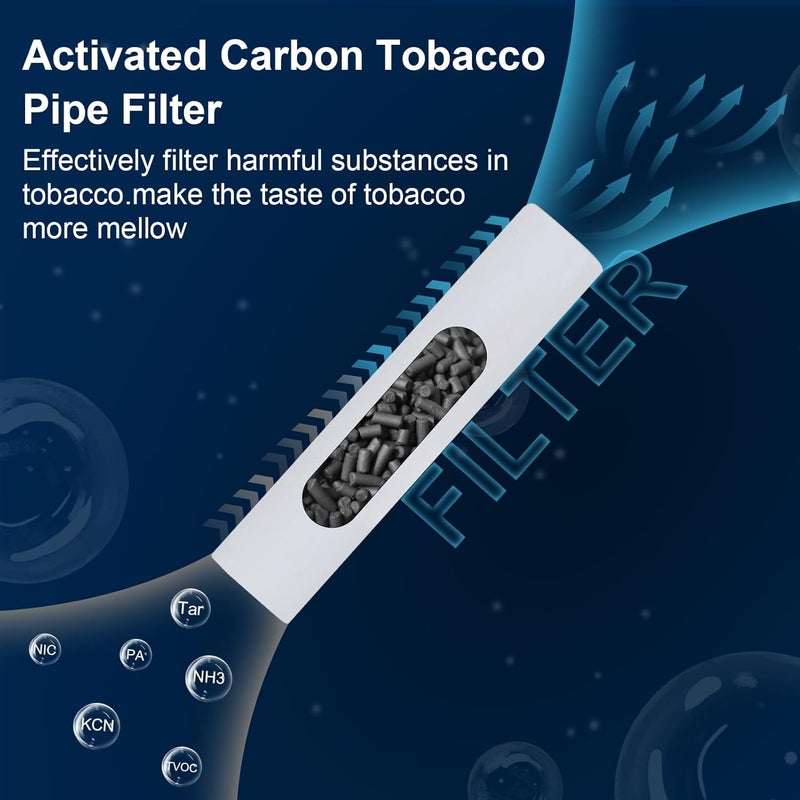 OGABEL Tobacco Pipe Tool Set（300PCS),100 Pcs 6-Inch Tobacco Pipe Cleaners,100 Pcs 3/4 Inch Pipe Screens, 100 Pcs 9mm Activated Carbon Tobacco Pipe Filters,Tobacco Pipes Accessories Gift For Men - Image 2